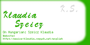 klaudia szeicz business card